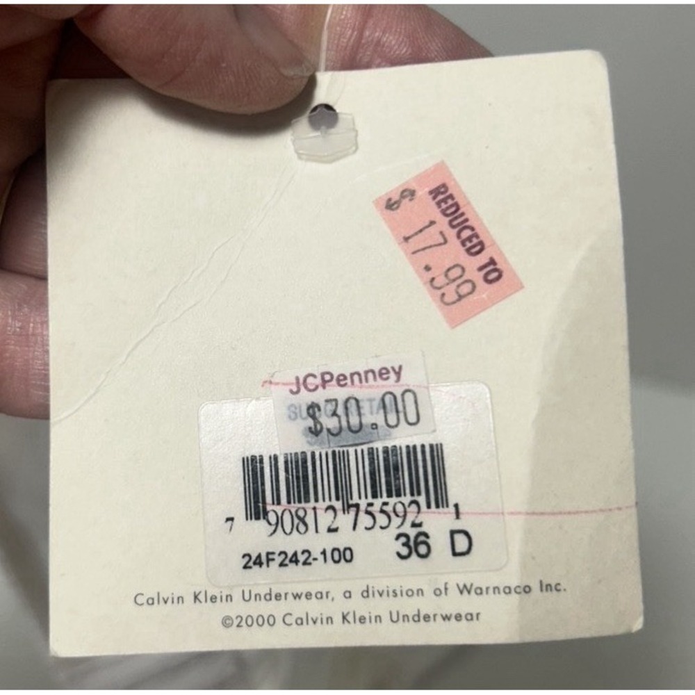 Calvin Klein White Sheer Bra Lacy Underwire Nylon Elastane Womens 36D - Picture 5 of 7